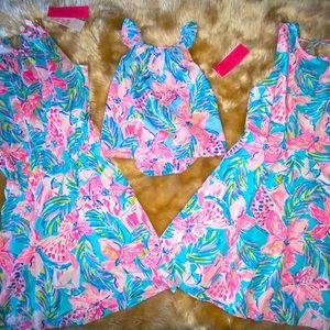 NWTLillyPulitzerMatchingSetBlueIbizaGimmeTheJuice.